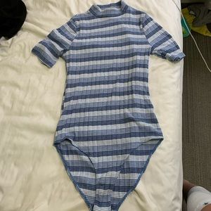 Mock neck striped bodysuit!